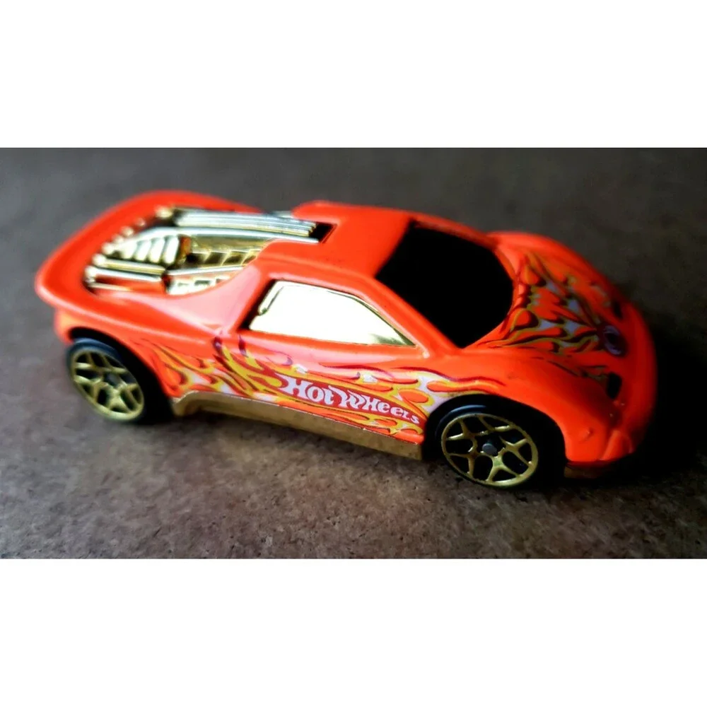 2003 How Wheels Track Aces SPEED BLASTER 10/10 Fluorescent Orange Gold Y5 LOOSE